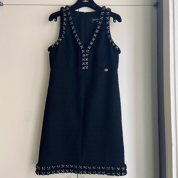 Chanel Black Blazer and Dress Set with Metallic Embellishments - Picture 13 of 16